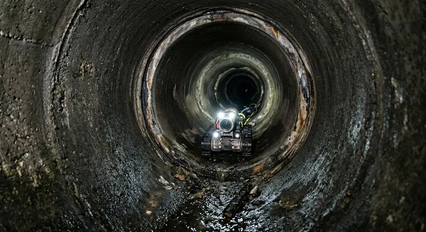 Robotic sewer camera inspecting pipe interior for Drain Snake Service in North Star